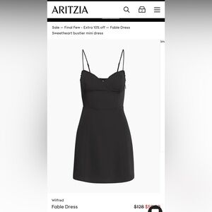 Aritzia Black Fable Mini Dress Size 4
